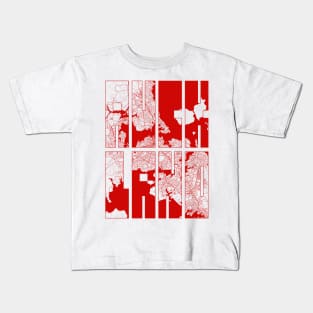 Auckland, New Zealand City Map Typography - Oriental Kids T-Shirt